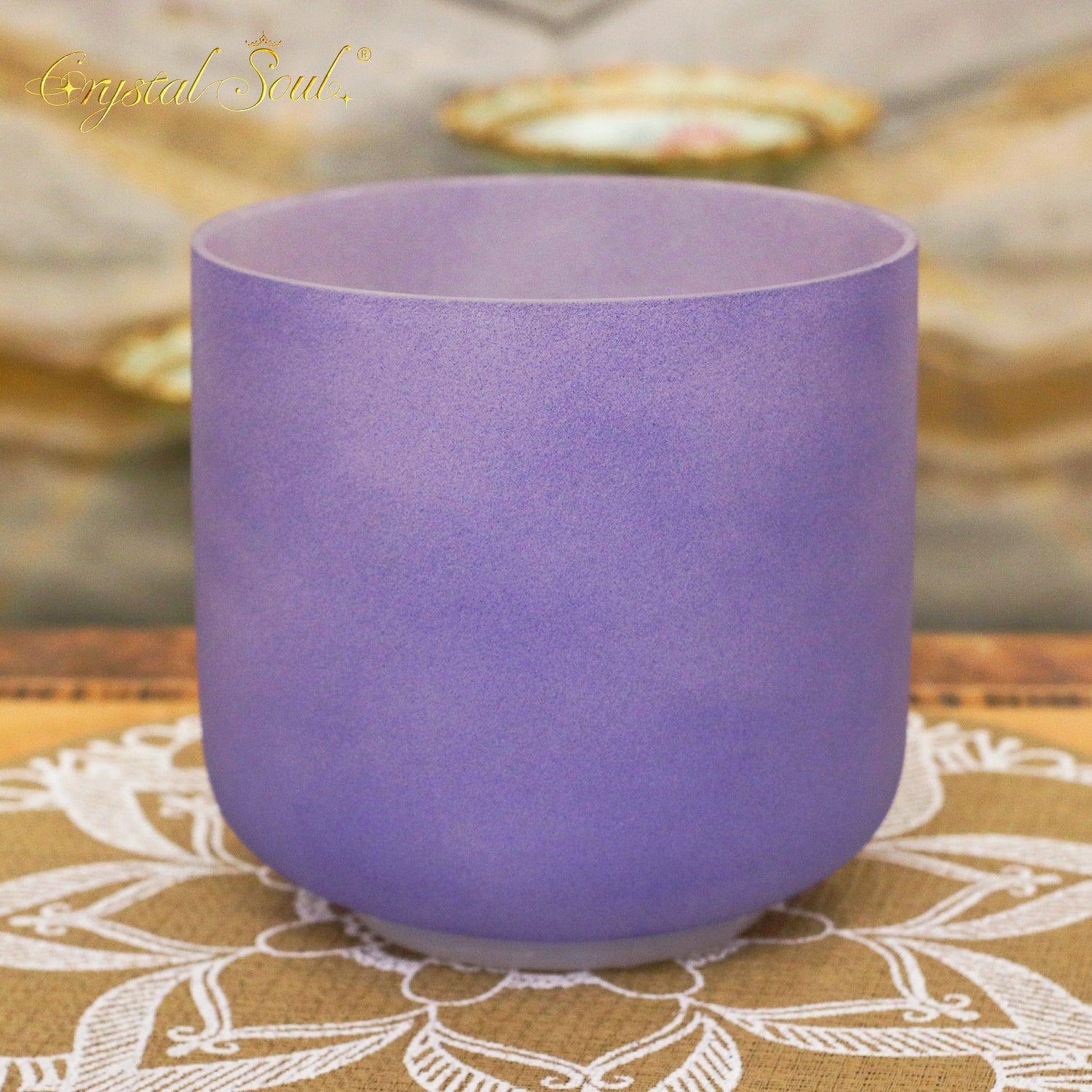 Crystal Soul Macaron Indigo Frosted Crystal Singing Bowl