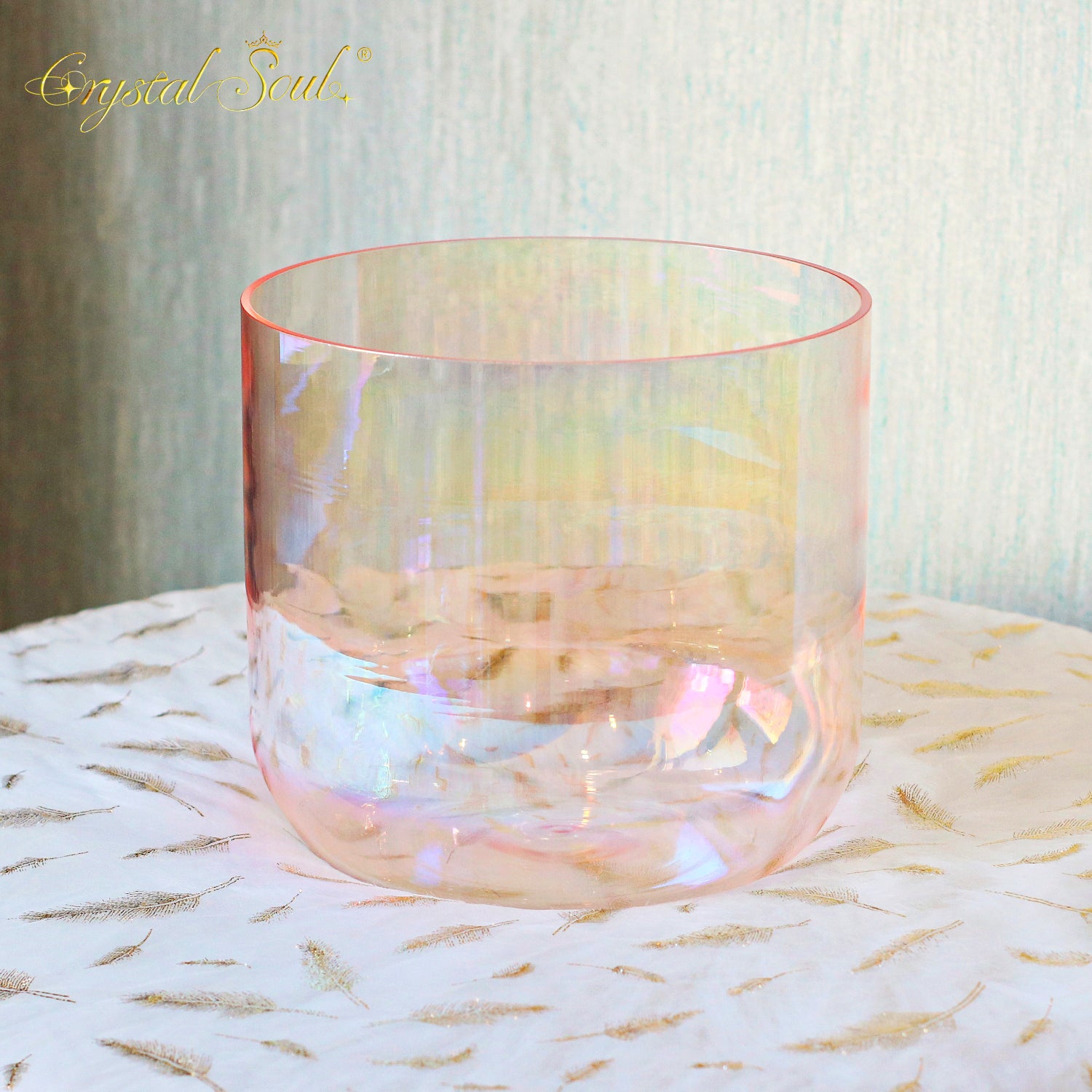 Crystal Soul High Quality Thickened Yellow Aurora Alchemy Crystal Bowl