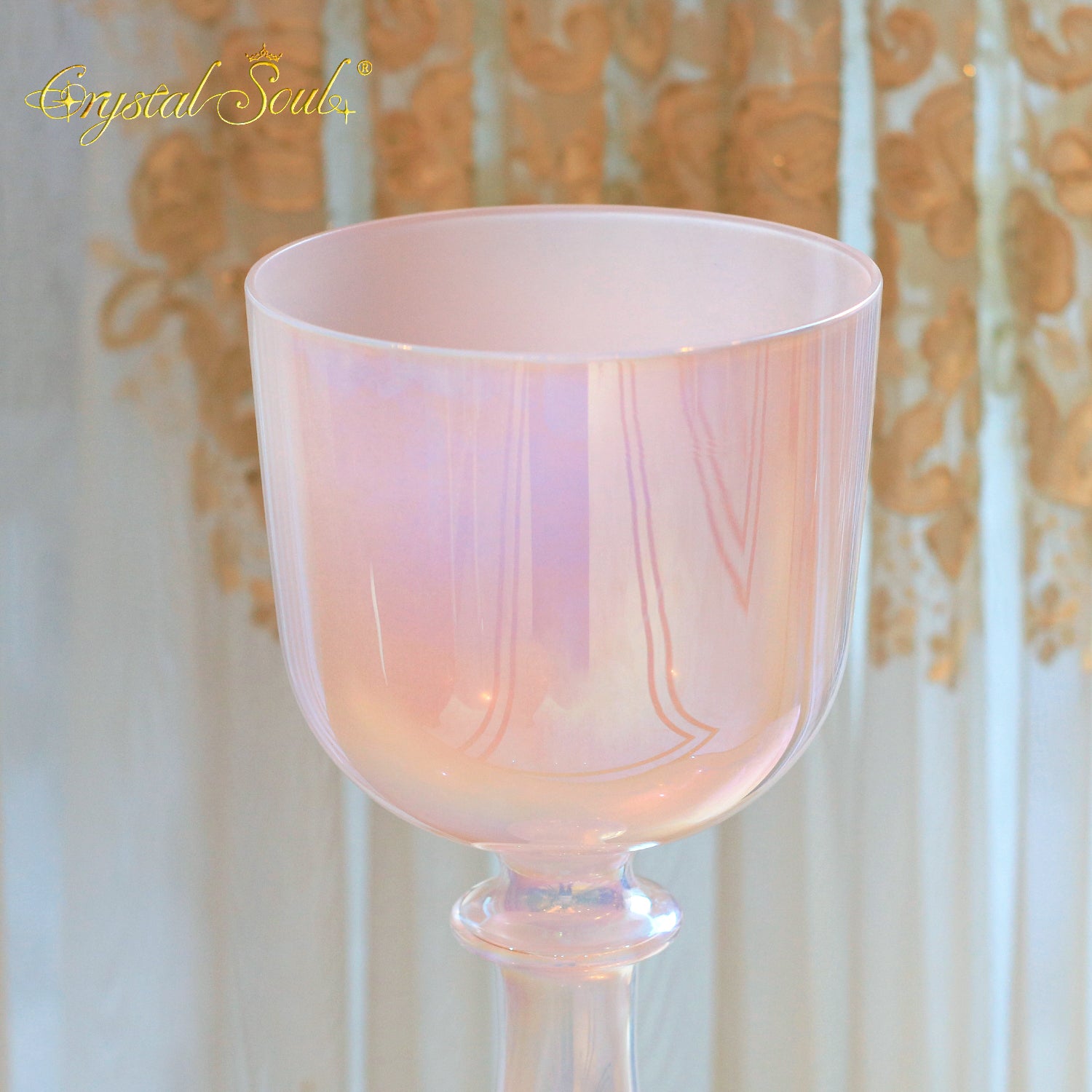 Crystal Soul Compact Size Classic Pink Holy Chalice Crystal Singing Bowl
