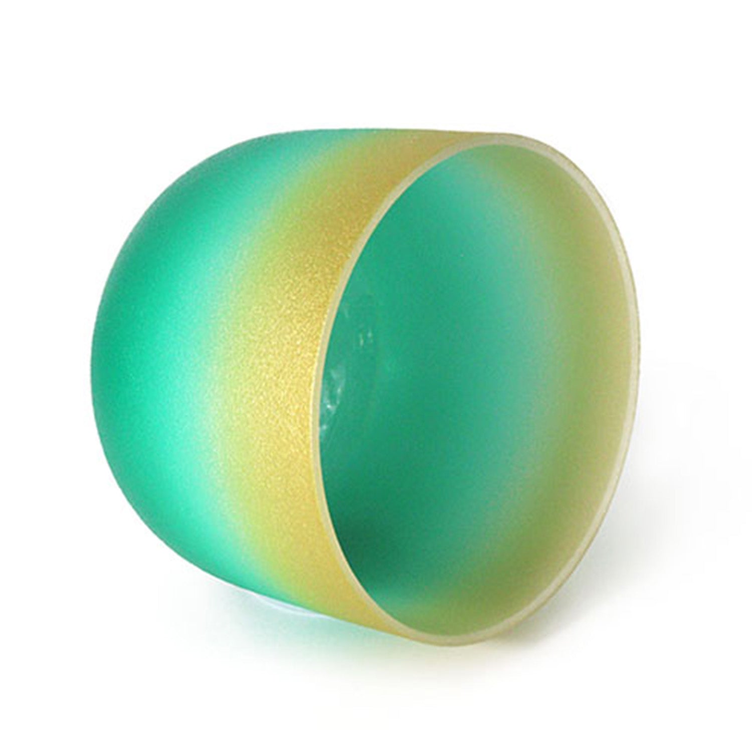 Crystal Soul Gold Green Gradient Frosted Quartz Crystal Singing Bowl