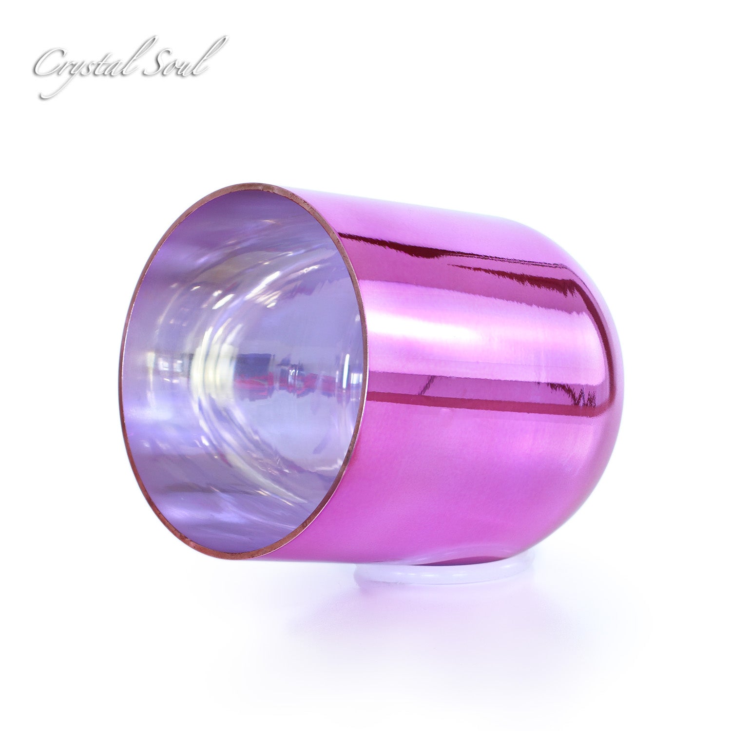 Crystal Soul Pink Electroplated Colored Crystal Singing Bowl