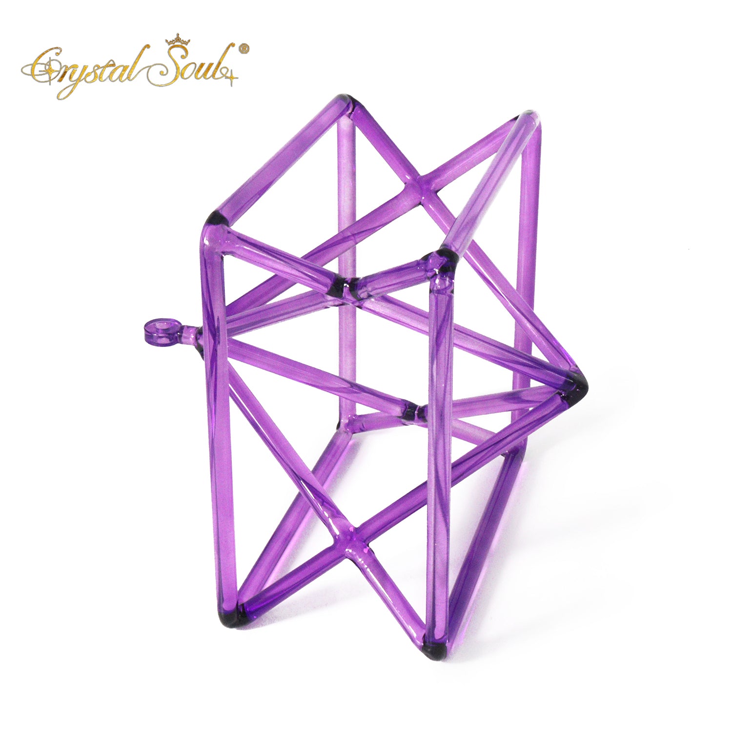 Crystal Soul Purple Transparent Crystal Merkaba Sound Therapy Instrument