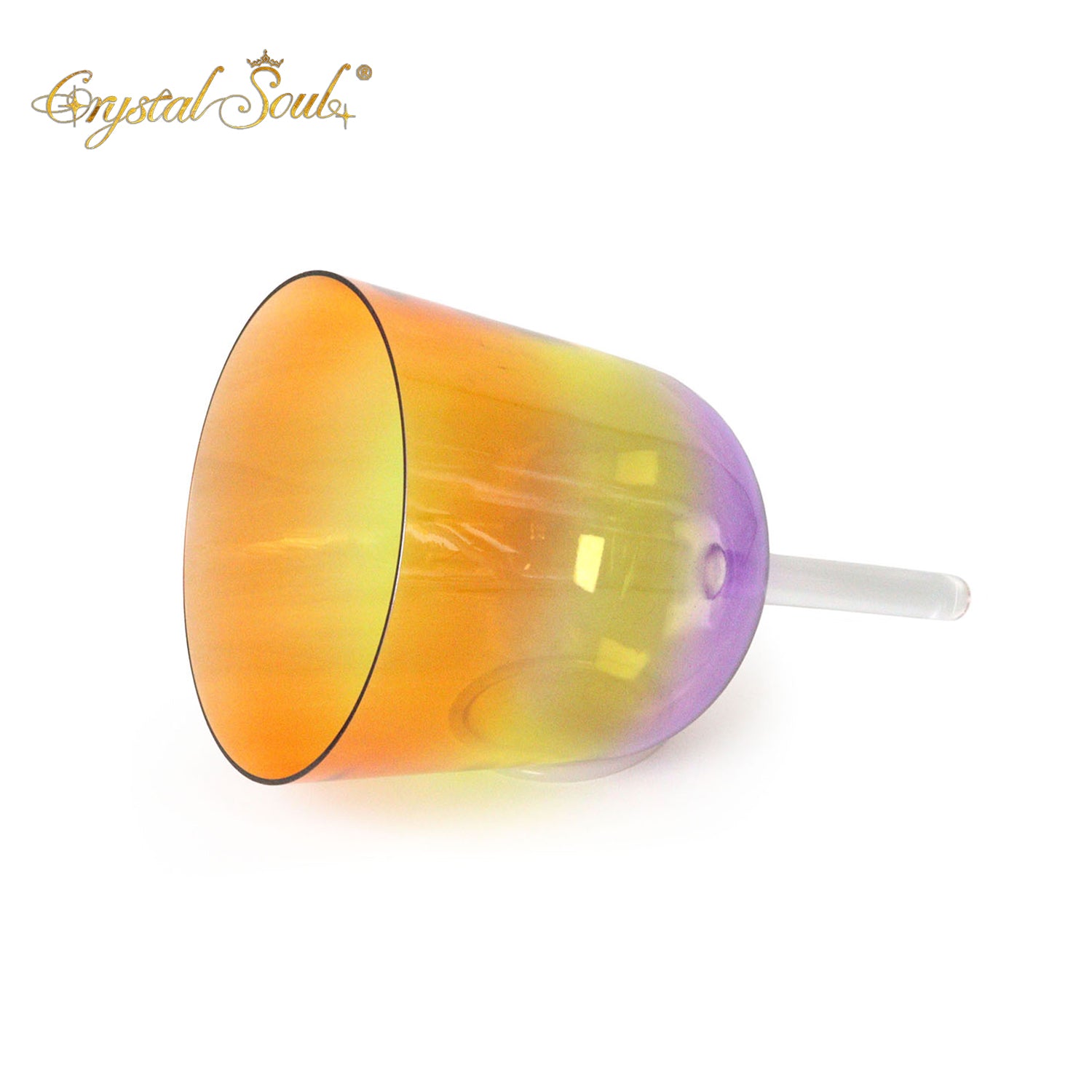 Crystal Soul Purple Yellow Orange Gradient Handle Alchemy Crystal Bowl