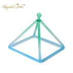 Crystal Soul Sky Azure Green Gradient Crystal Pyramid