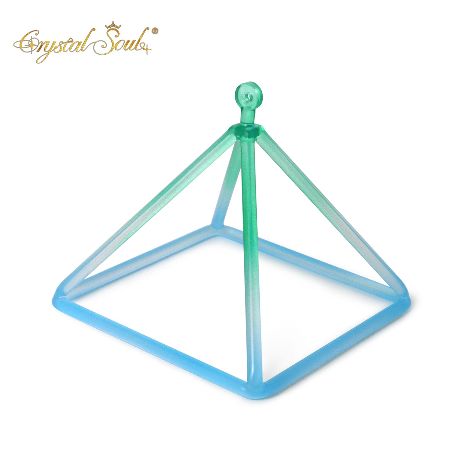 Crystal Soul Sky Azure Green Gradient Crystal Pyramid