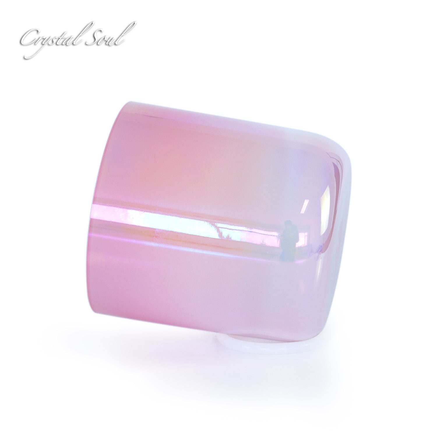 Crystal Soul Pink Clear Gradient Crystal Singing Bowl
