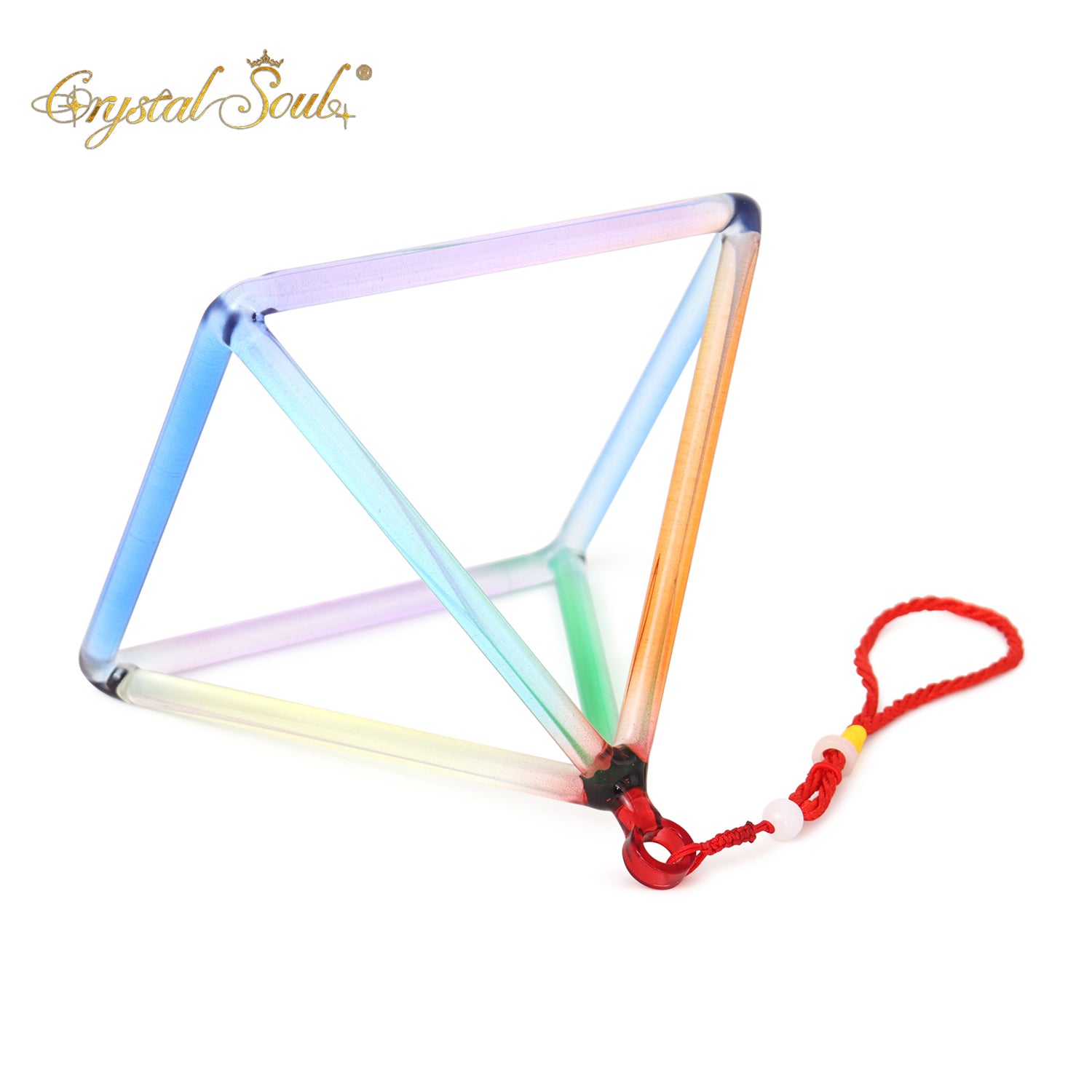 Crystal Soul Rainbow Colored Gradient Crystal Pyramid