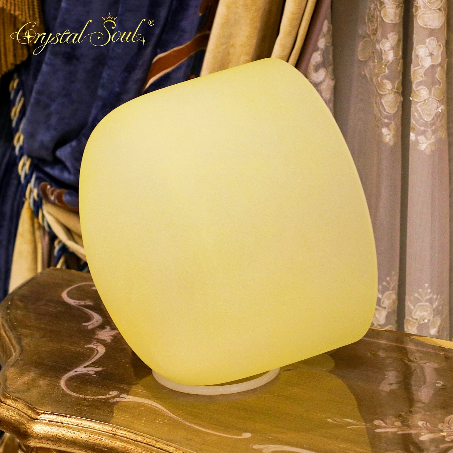 Crystal Soul Macaron Yellow Frosted Crystal Singing Bowl