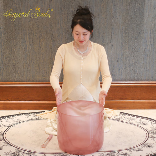Crystal Soul 14" Rose Nude Pink Alchemy Crystal Bowl