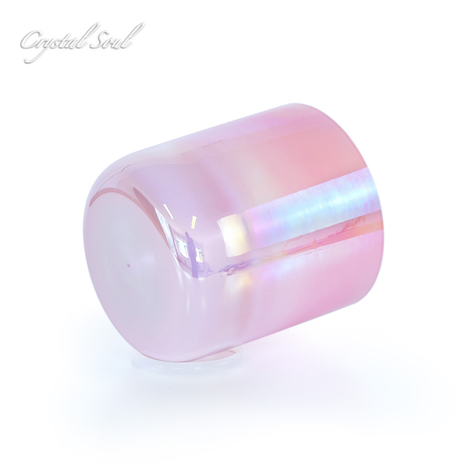 Crystal Soul Pink Clear Gradient Crystal Singing Bowl