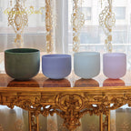Crystal Soul High Quality Gemstone Fusion Frosted Crystal Bowl Sets