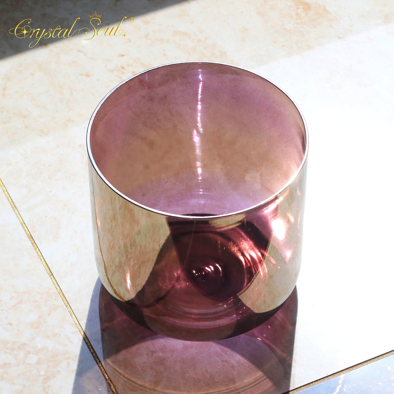 Crystal Soul Multi-Changing Golden Brown Crystal Singing Bowl