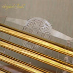 Crystal Soul New Arrivals Metallic Gold Flower of Life Crystal Harp