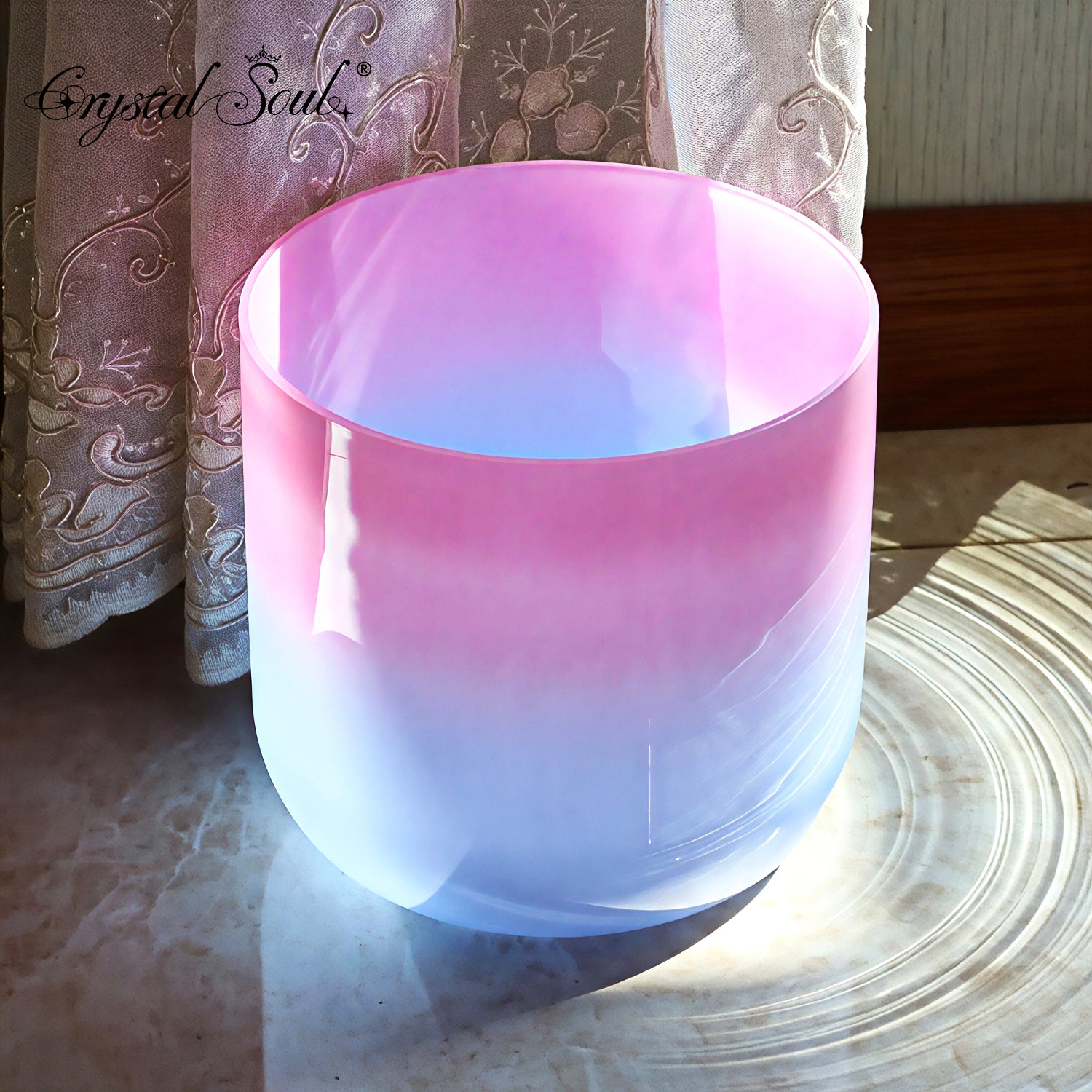 Crystal Soul High Quality Thickened Pink Azure Gradient Alchemy Crystal Bowl