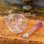 Crystal Soul Superior Design Colorful Shell Clear Aurora Handle Crystal Bowl