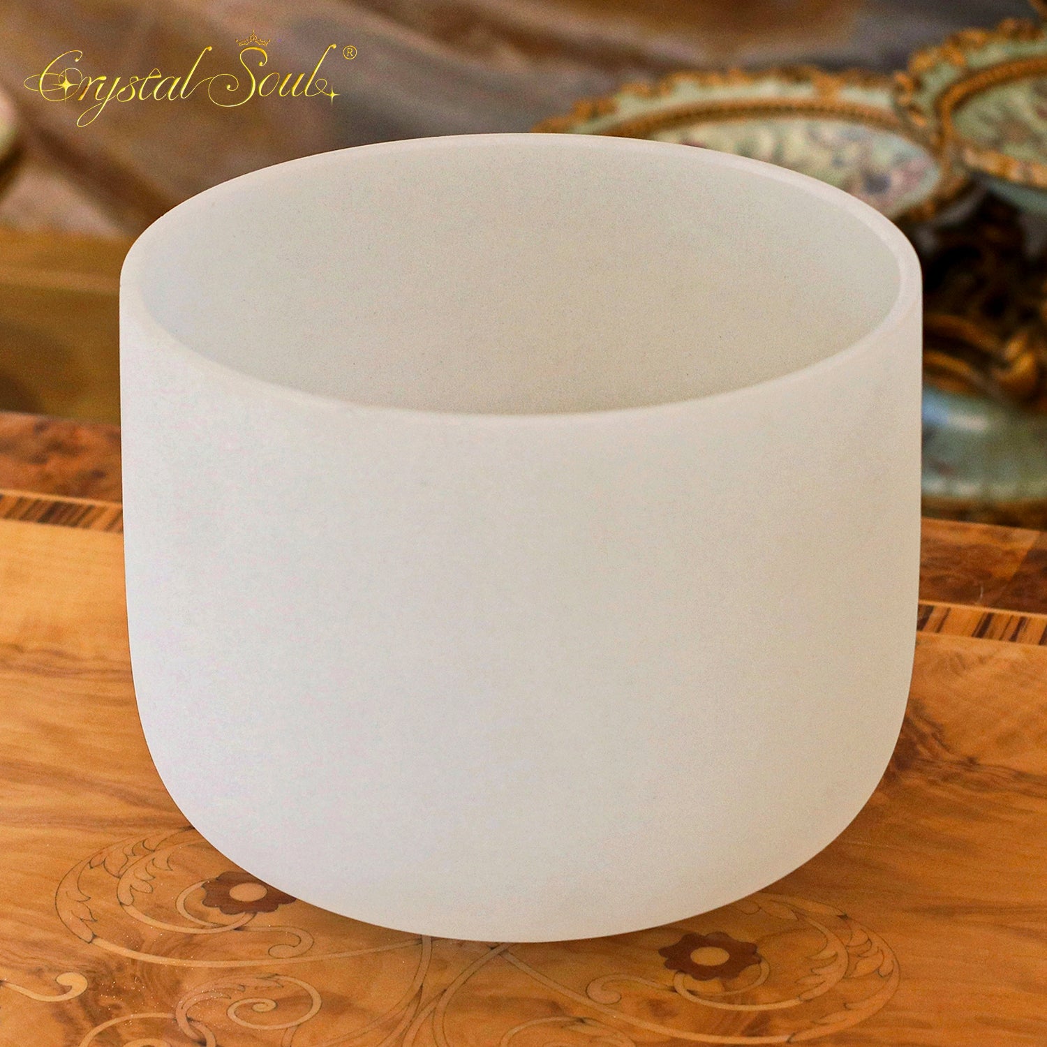Crystal Soul Yellow Gray High Quality Original Mineral Frosted Crystal Singing Bowls