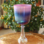 Crystal Soul High Quality Dazzling Sandblasted Purple Aurora Gradient Holy Grail Crystal Bowl