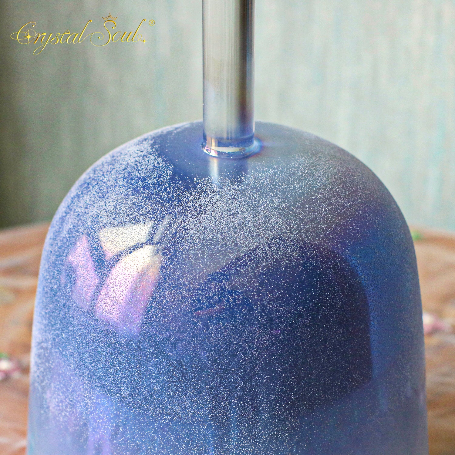 Crystal Soul NEW Design Crystal Sand Surrounding Indigo Aurora Handle Alchemy Crystal Bowl