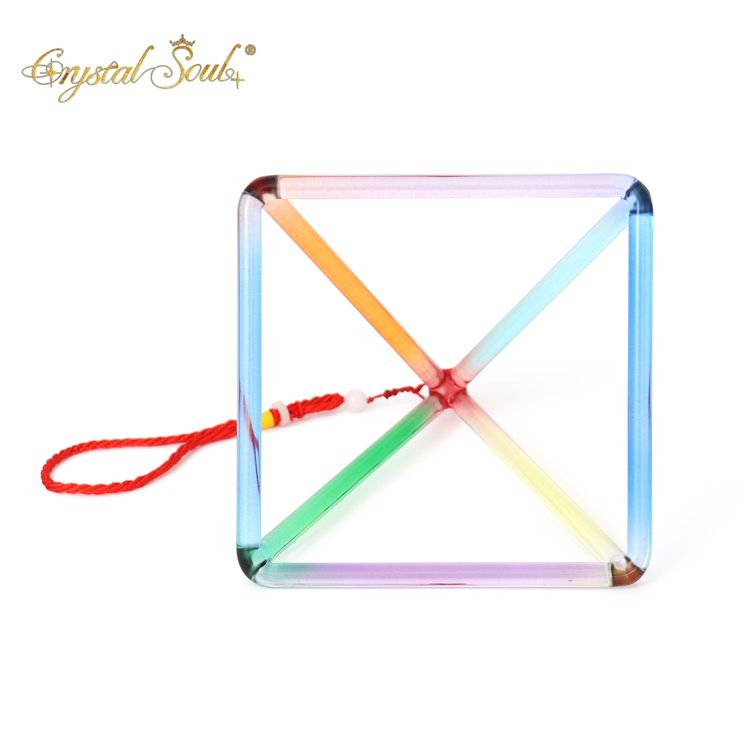 Crystal Soul Rainbow Colored Gradient Crystal Pyramid