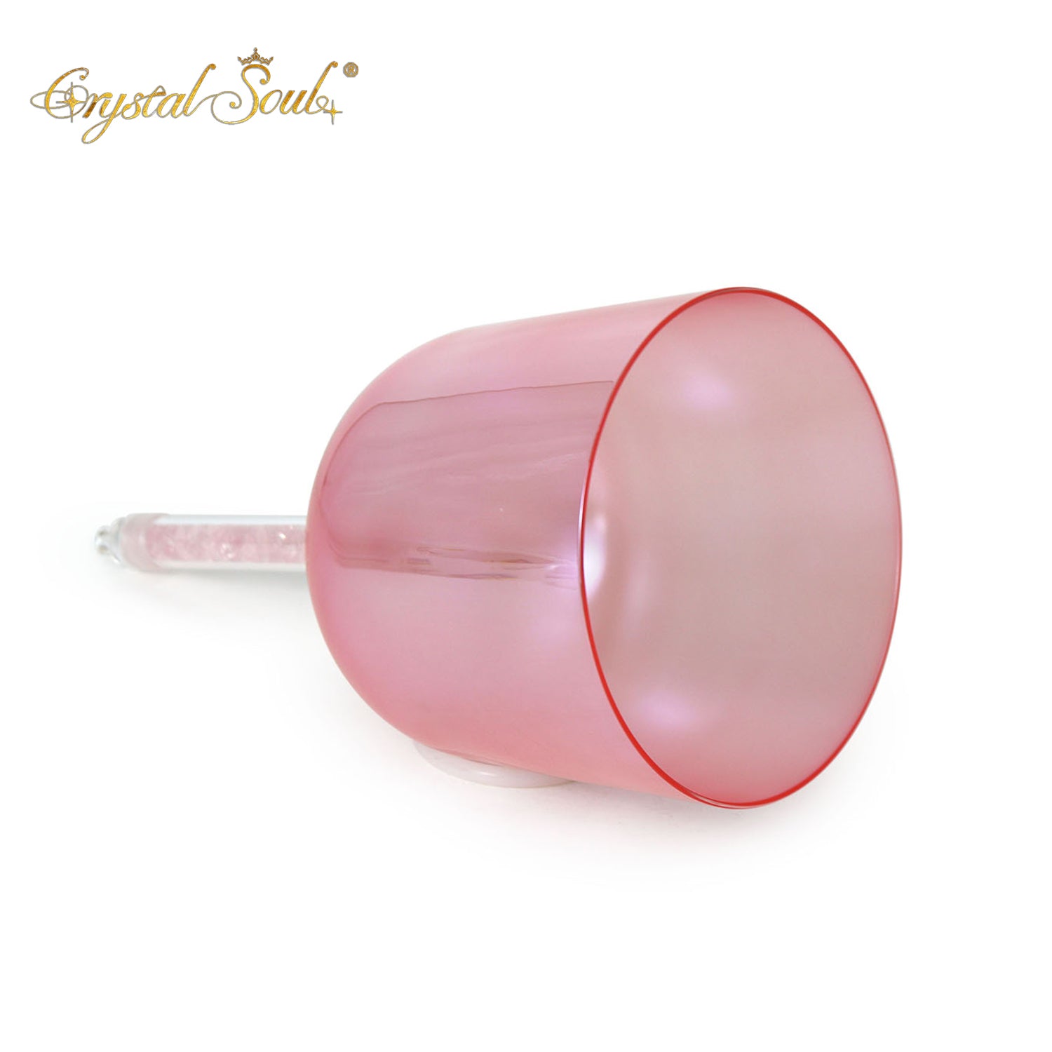 Crystal Soul Pink Clear Handle Alchemy Crystal Bowl