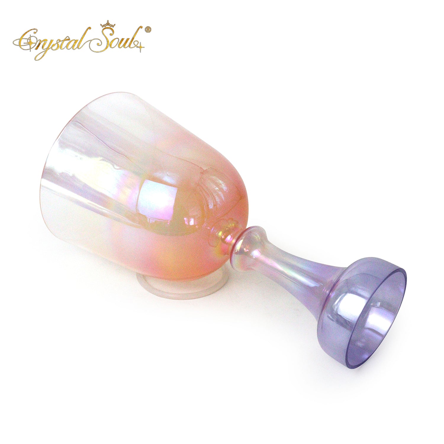 Crystal Soul Violet-Orange Clear Gradient Alchemy Holy Chalice Crystal Bowl