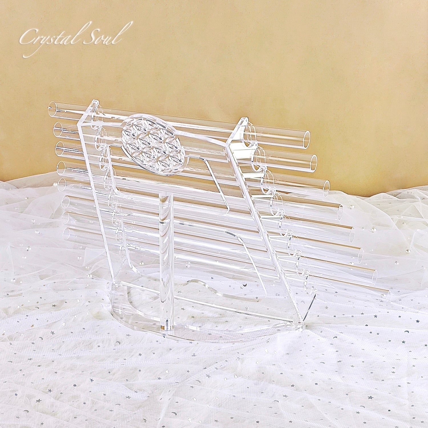 Crystal Soul Clear Cosmic Singing Harp 432hz C5-C6 for Sound Therapy and Meditation with Stand