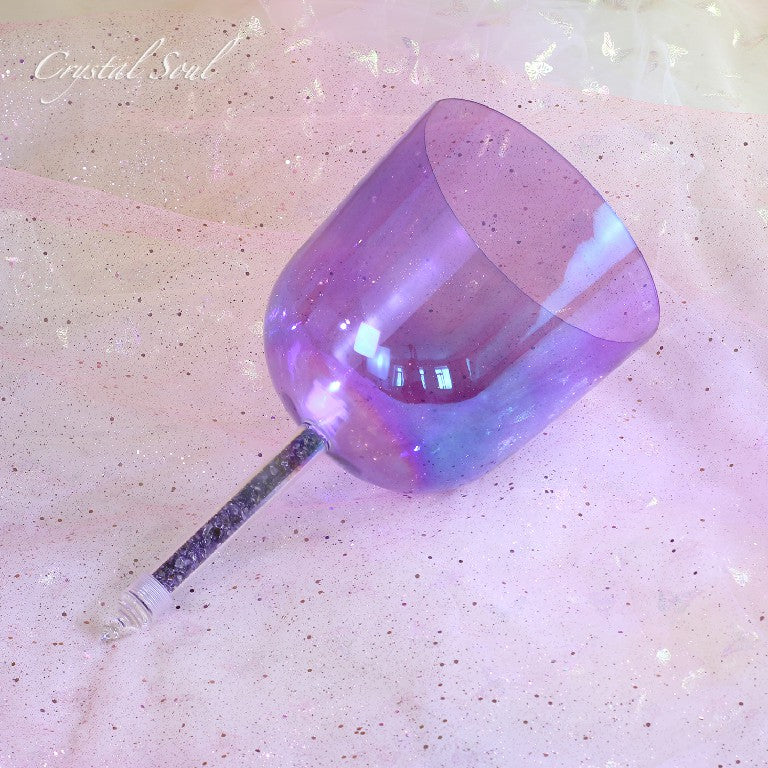 Crystal Soul Purple Handheld Crystal Bowl Customizable Octave 3rd 4th