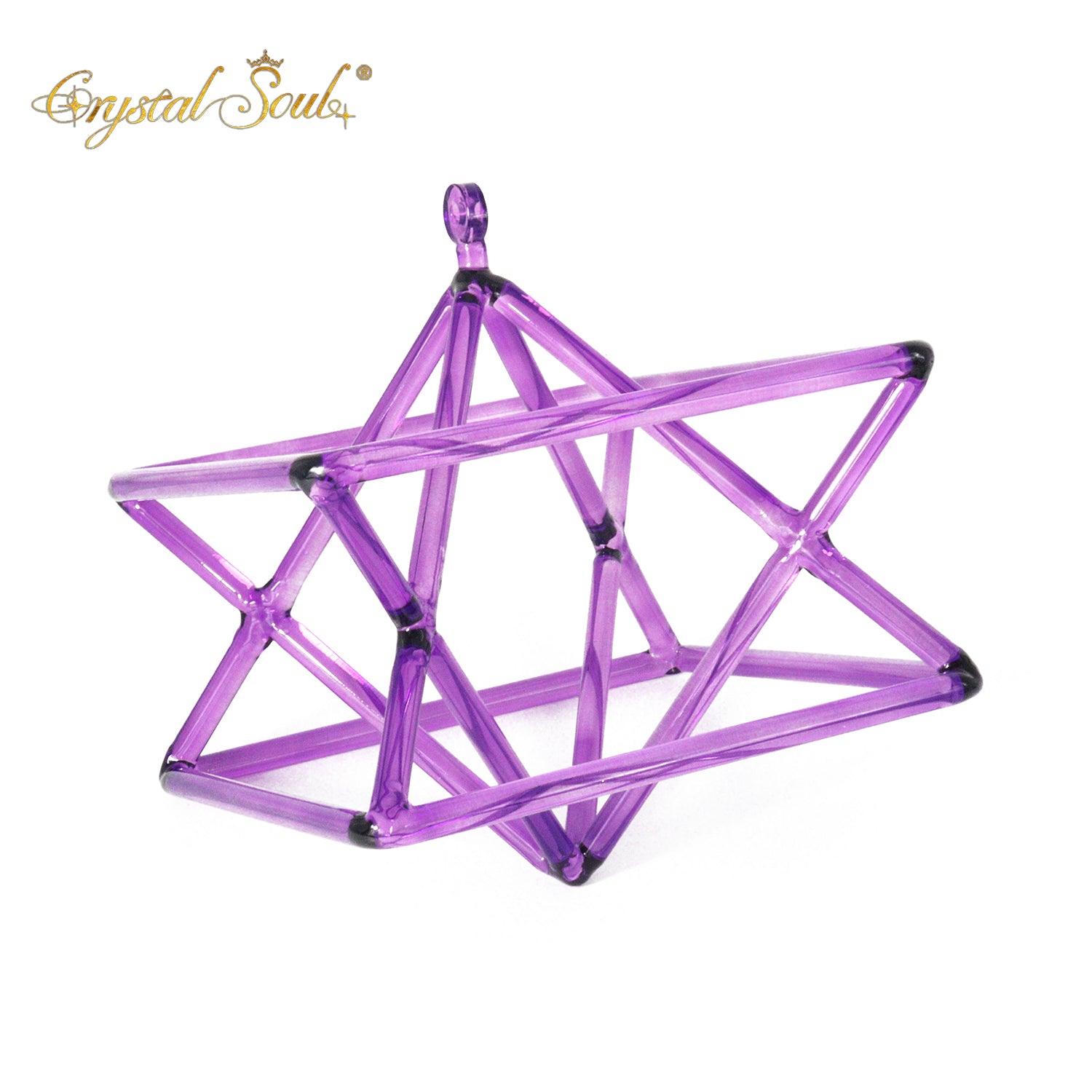 Crystal Soul Purple Transparent Crystal Merkaba Sound Therapy Instrument