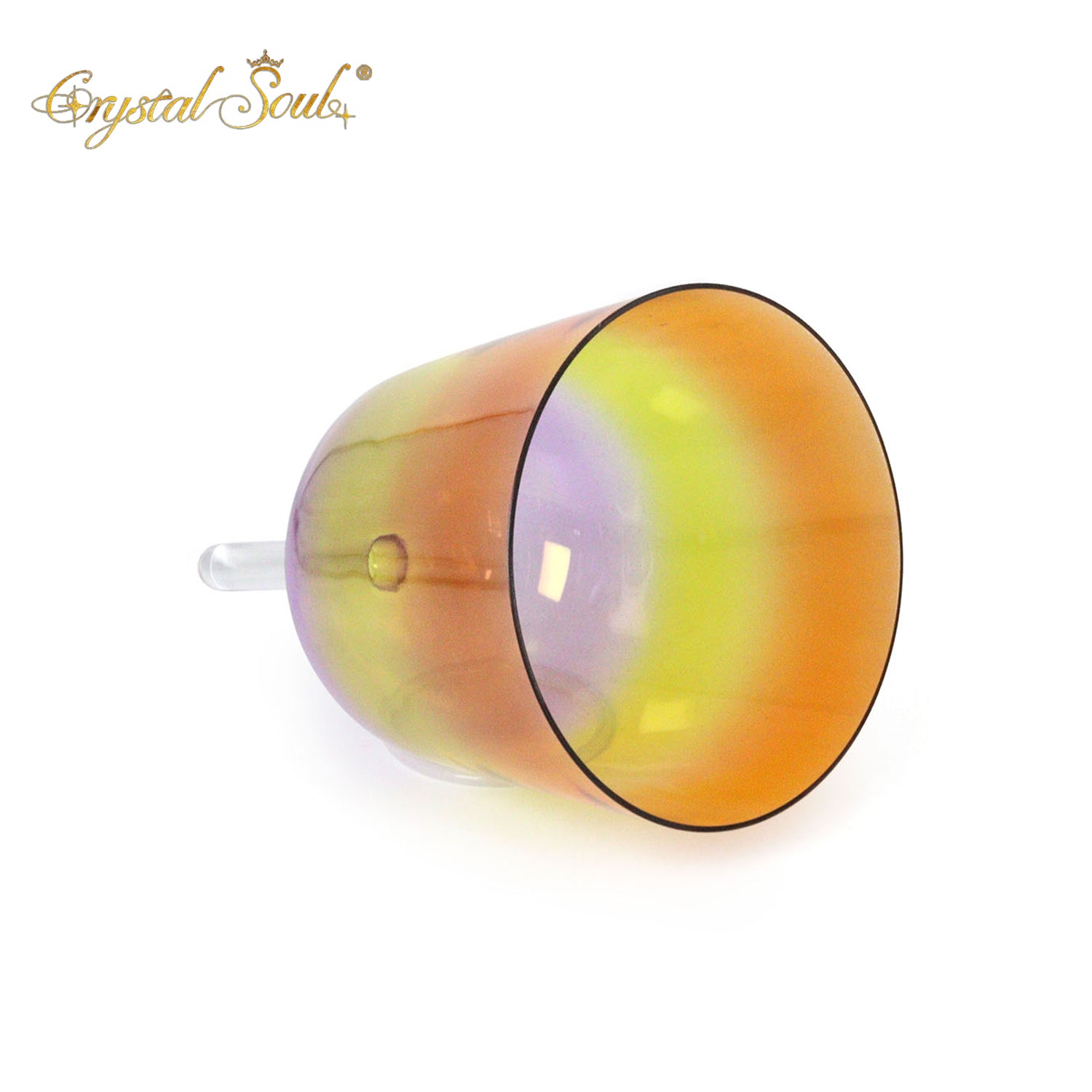 Crystal Soul Purple Yellow Orange Gradient Handle Alchemy Crystal Bowl
