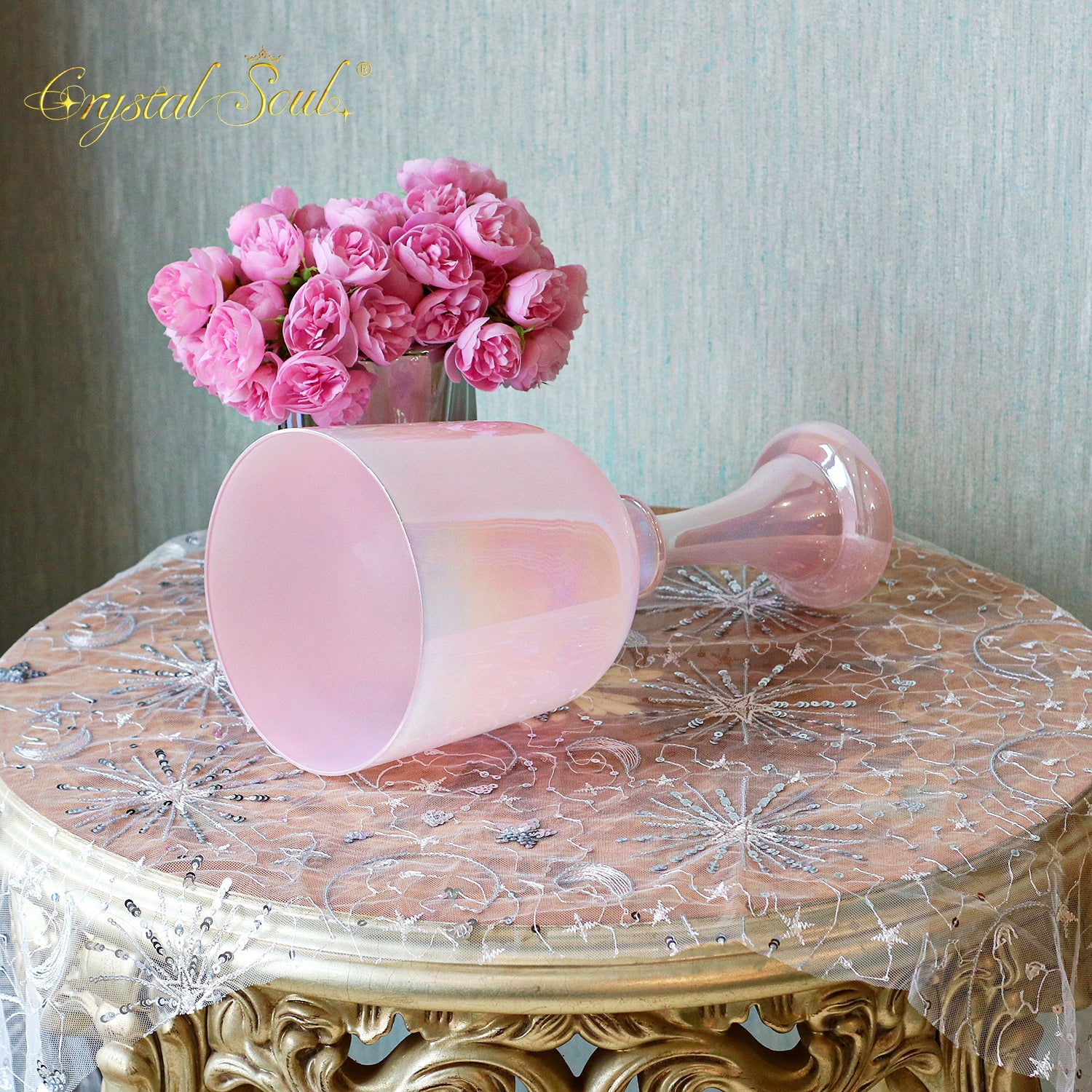 Crystal Soul Pink Holy Chalice Alchemy Crystal Bowl