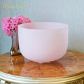 Crystal Soul Macaron Pink Frosted Crystal Singing Bowl