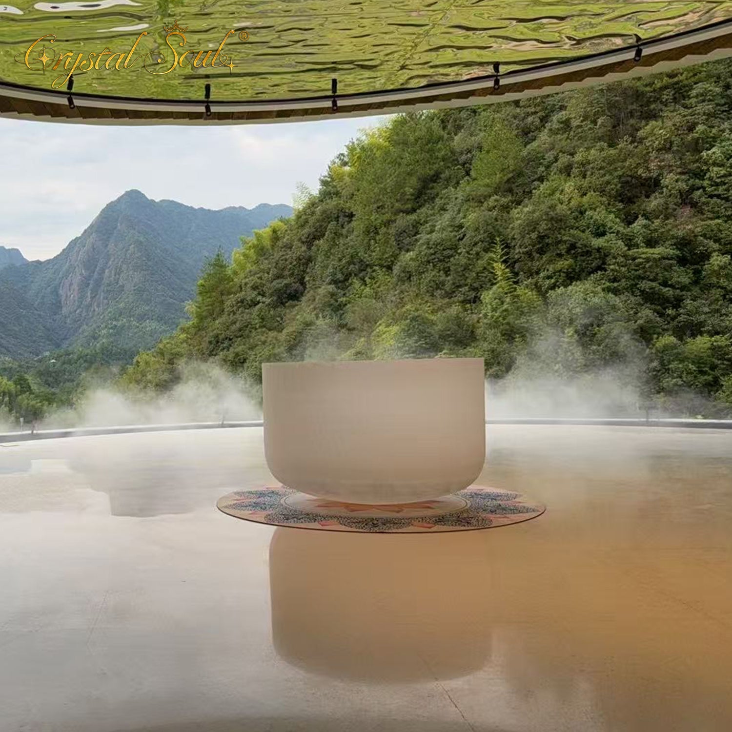 Crystal Soul 37" 5A Extra Large White Frosted Crystal Singing Bowl