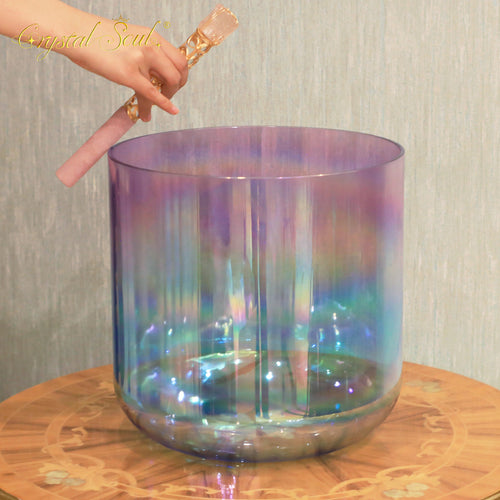 Crystal Soul 12" Large Size Aurora Amethyst Gradient Alchemy Crystal Bowl