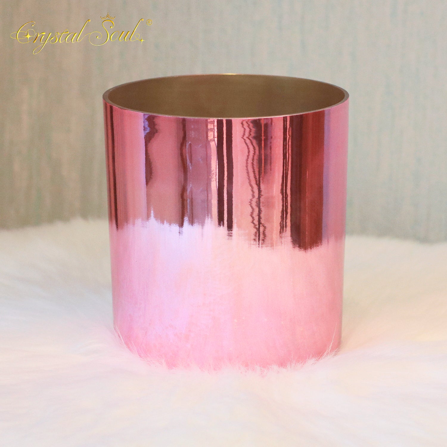 Crystal Soul Exclusive Design Metal Pink Gold Alchemy Crystal Bowl