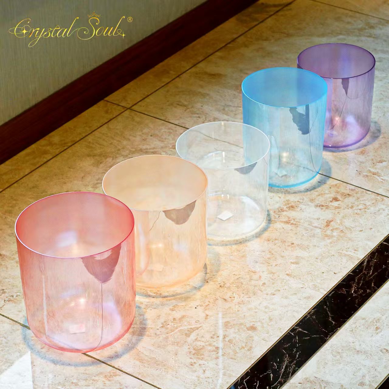 Crystal Soul Five Elements Pearl-Colored Alchemy Crystal Bowl Set