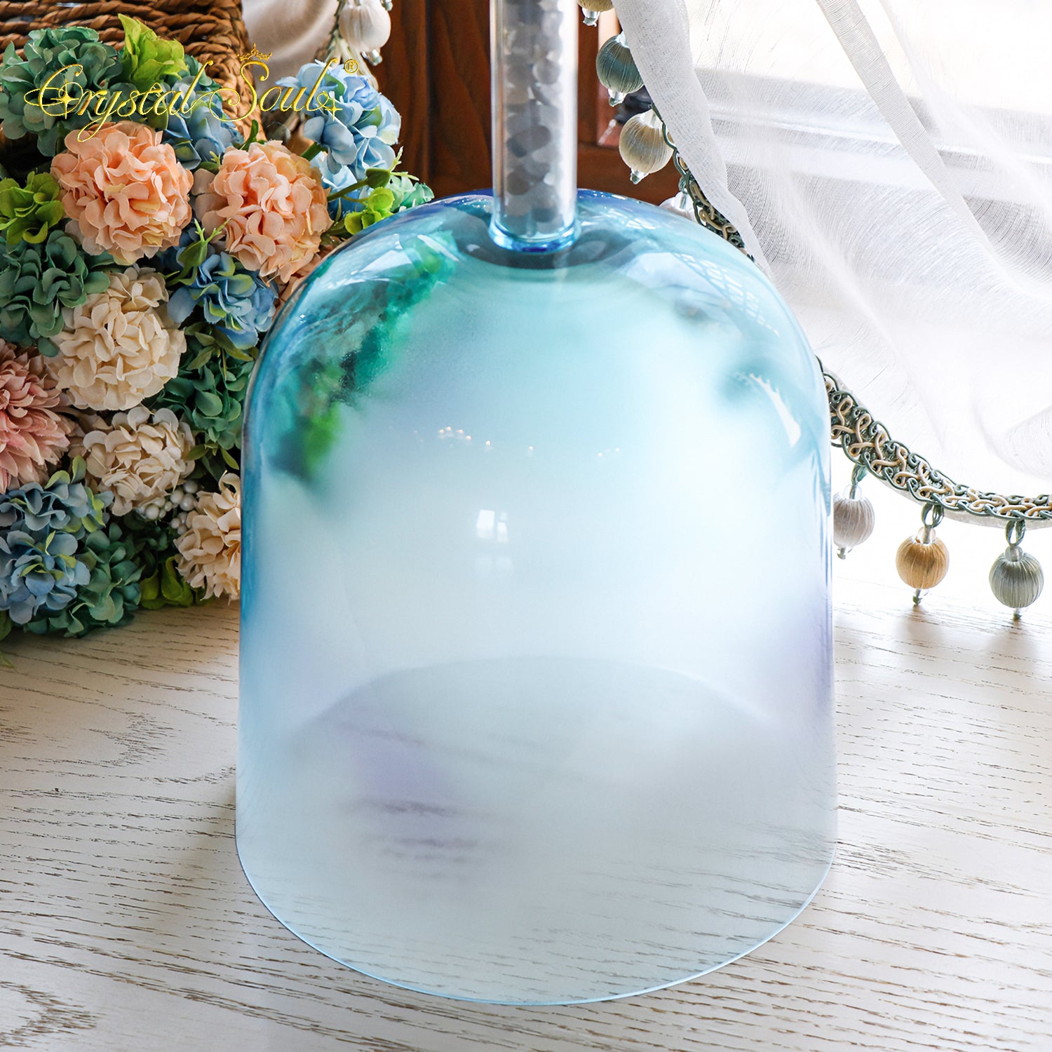 Crystal Soul Crystal Handle Blue-Purple Gradient Handheld Crystal Bowl