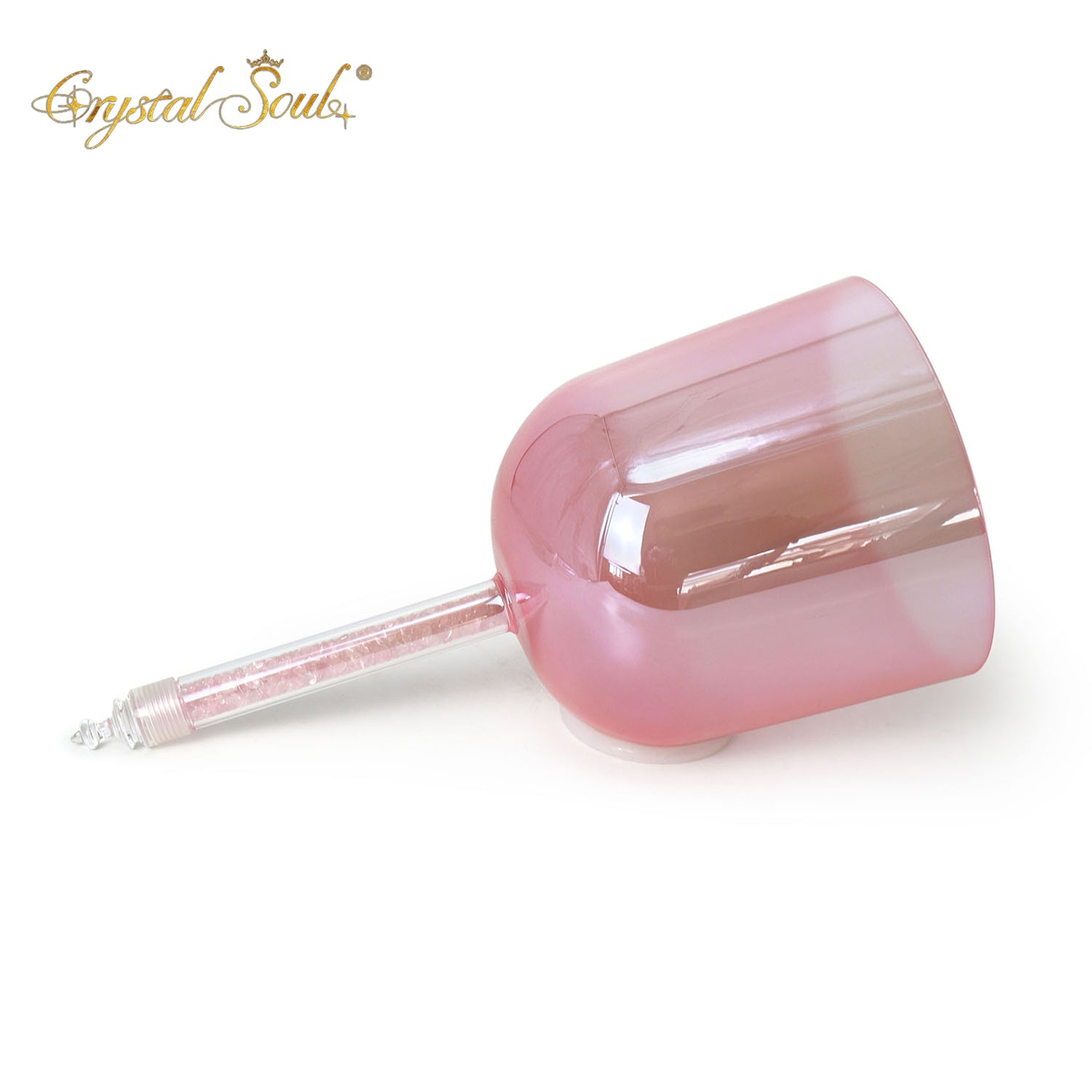 Crystal Soul Pink Clear Handle Alchemy Crystal Bowl