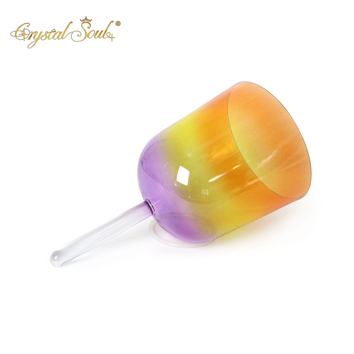 Crystal Soul Purple Yellow Orange Gradient Handle Alchemy Crystal Bowl