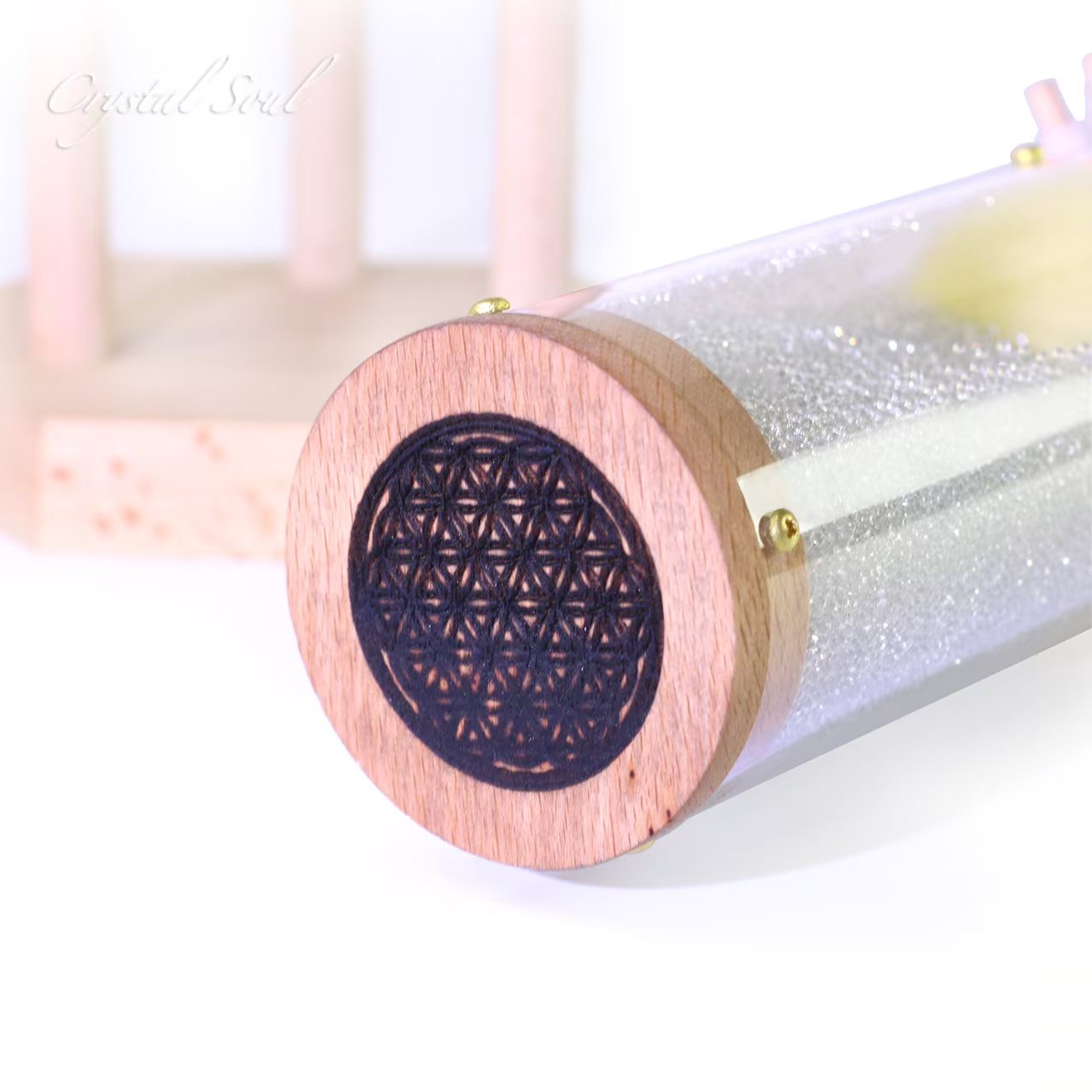 CrystalSoul DNA Rain Stick 60s Longer with Wooden Stand Holder
