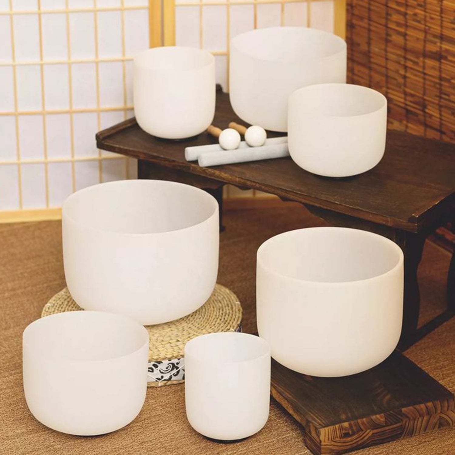 Crystal Soul White Frosted Quartz Crystal Singing Bowl