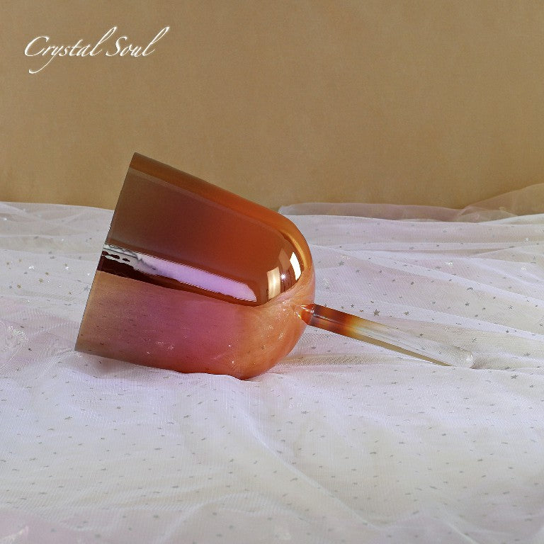 Crystal Soul Red Handheld Crystal Bowl Customizable Octave 3rd 4th