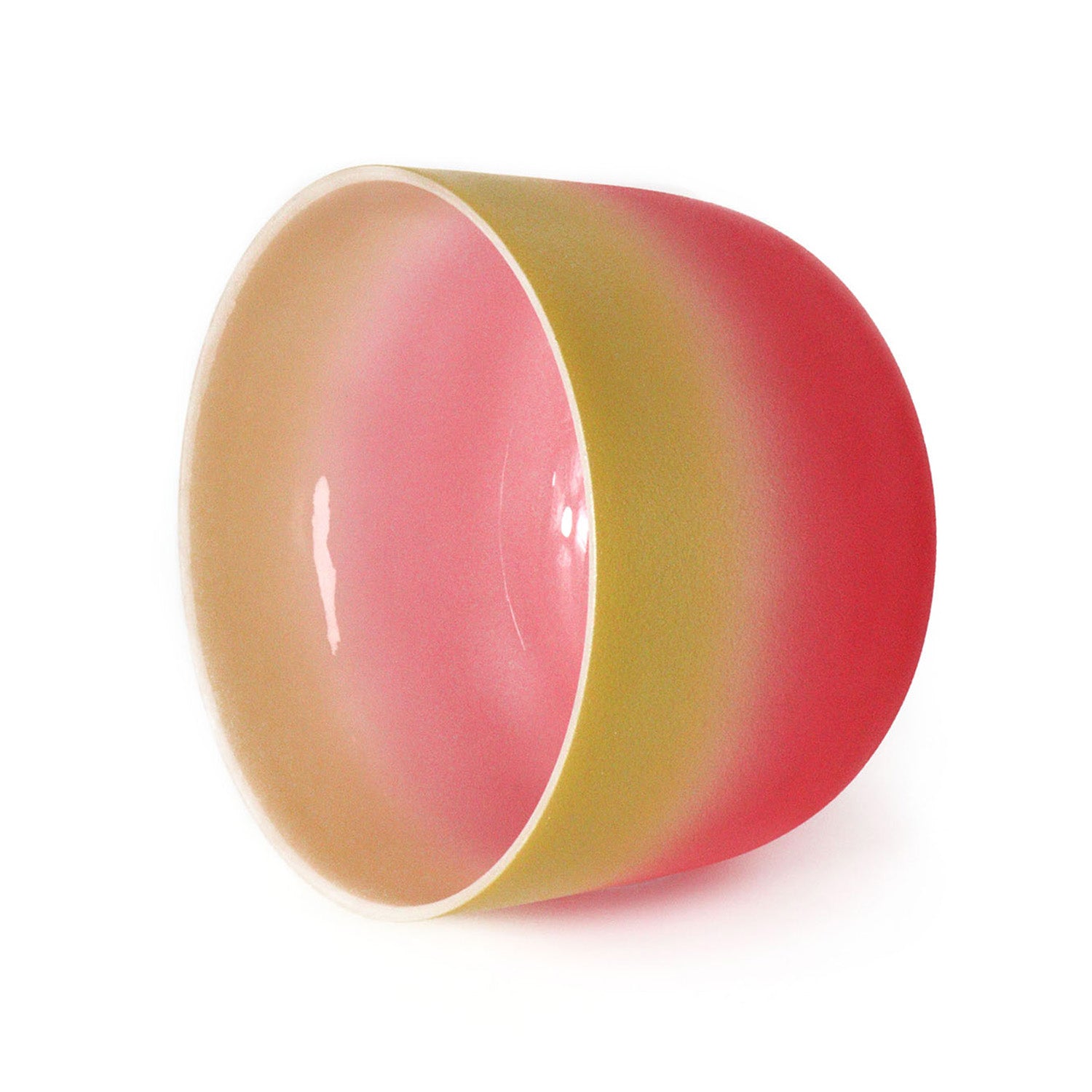 Crystal Soul Gold Red Gradient Frosted Quartz Crystal Singing Bowl