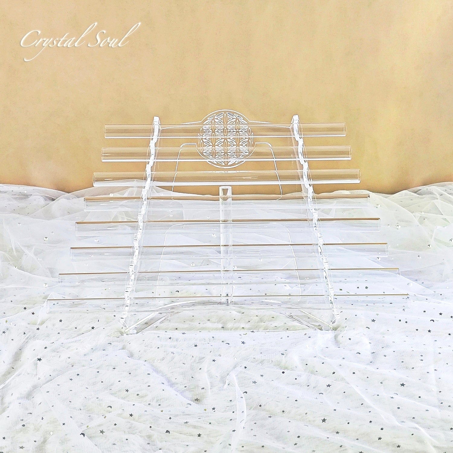 Crystal Soul Clear Cosmic Singing Harp 432hz C5-C6 for Sound Therapy and Meditation with Stand