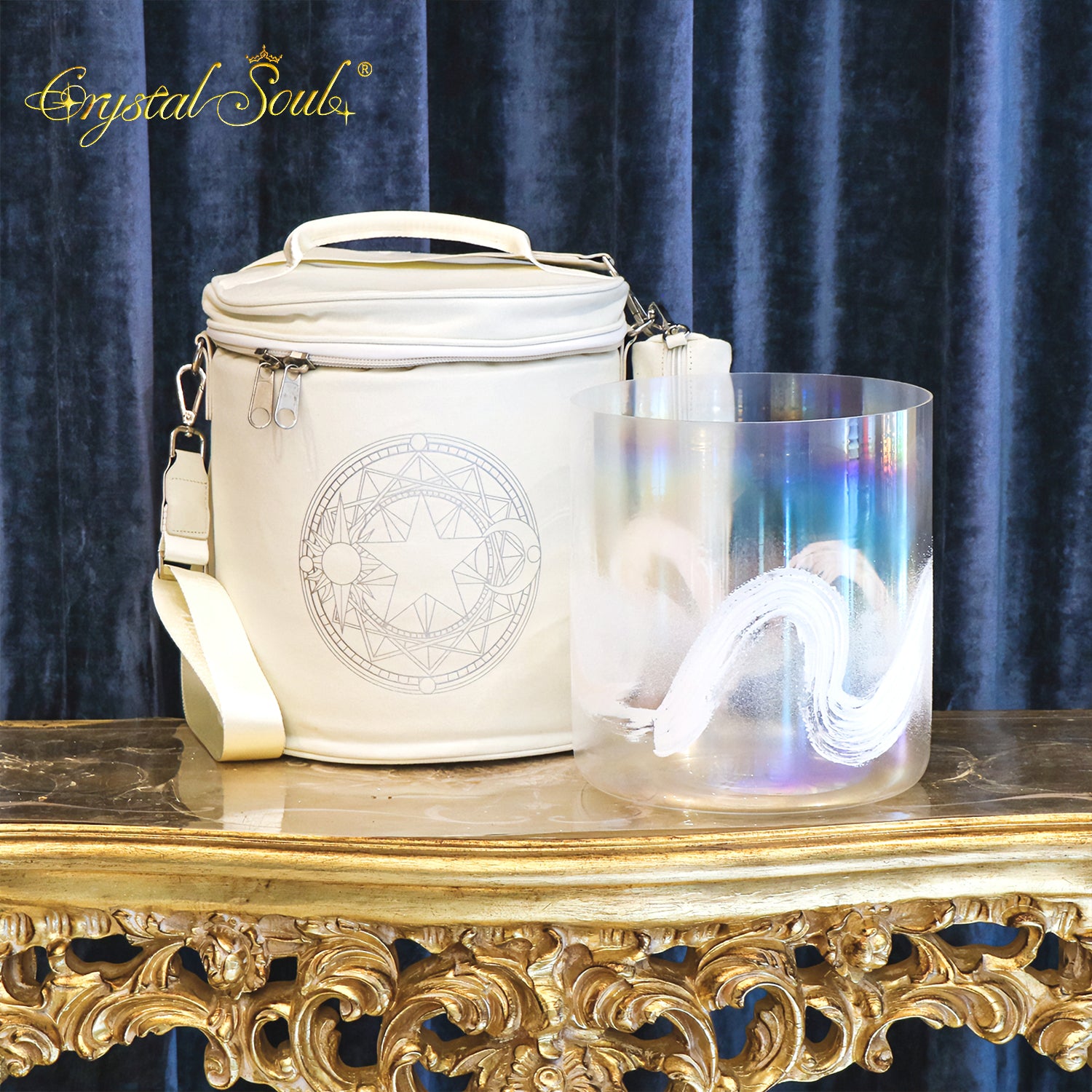 Crystal Soul Superior Design High Quality Gemstone Imbued Hand Painted Alchemy Crystal Bowl