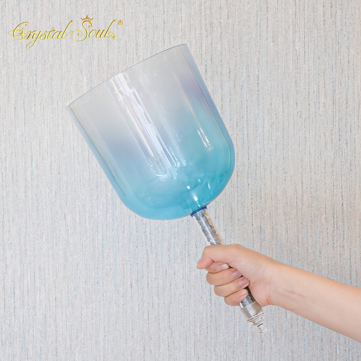 Crystal Soul Crystal Handle Blue-Purple Gradient Handheld Crystal Bowl
