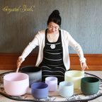 Crystal Soul High Quality Original Mineral Frosted Crystal Singing Bowl Sets