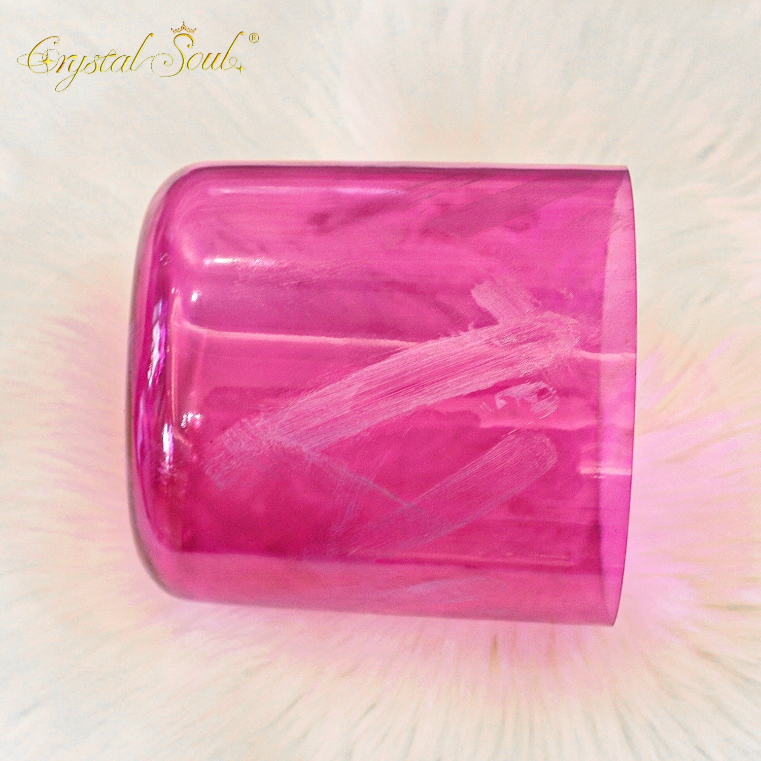 Crystal Soul Superior Design Romantic Aegean Pink Pearlescent Alchemy Crystal Bowl