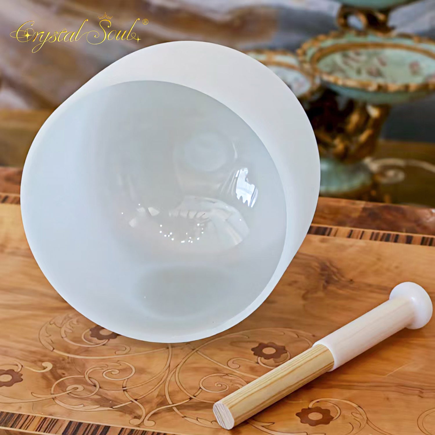 Crystal Soul White Gray High Quality Original Mineral Frosted Crystal Singing Bowls
