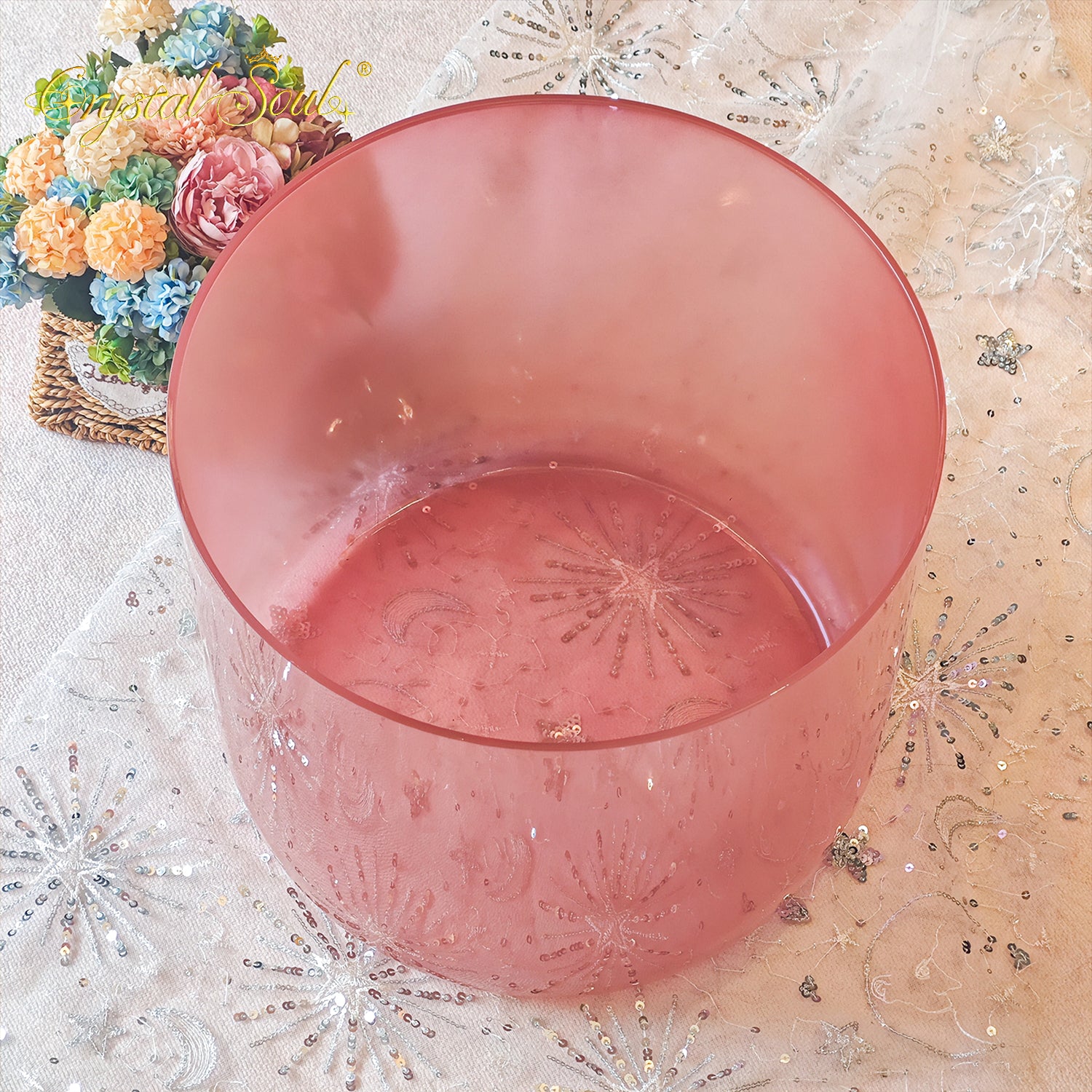 Crystal Soul 14" Rose Nude Pink Alchemy Crystal Bowl