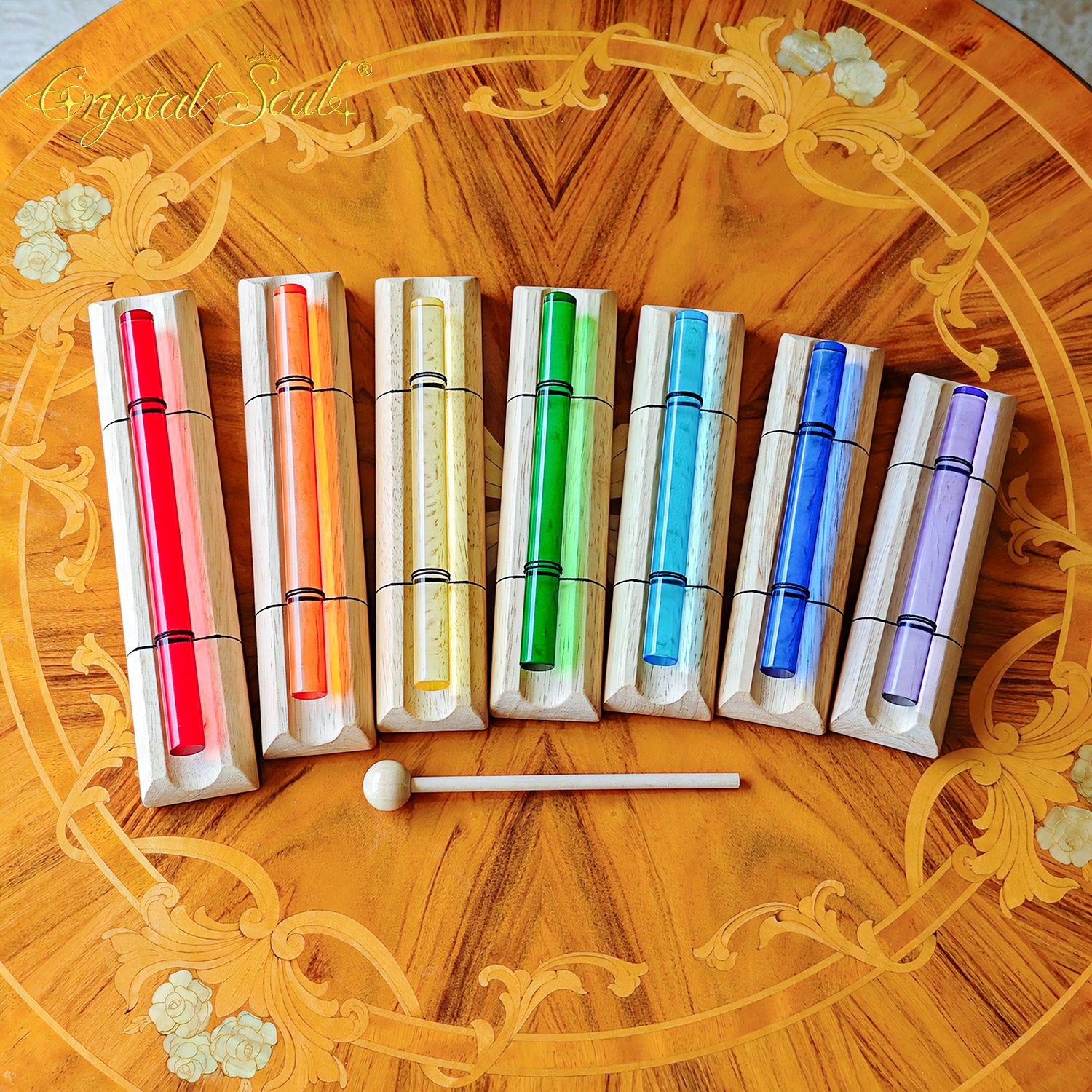 Crystal Soul Chakra Colored Crystal Chimes Set